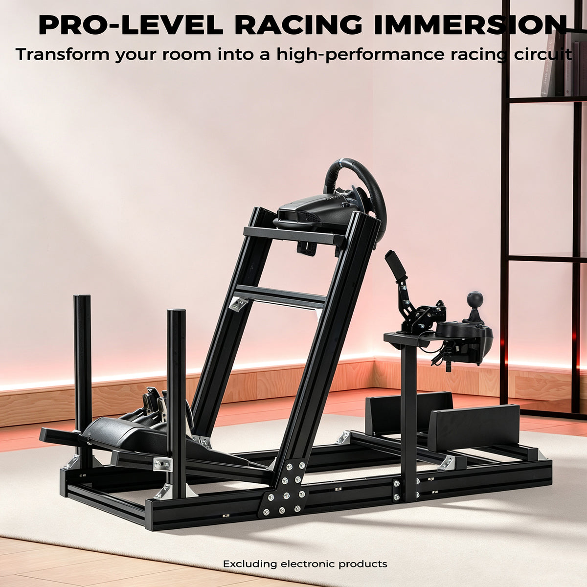 Minneer 4080 Aluminum  Profile Racing Sim Cockpit, Ultra Strength & Rigidity, Fit for Logitech,Thrustmaster, Fanatec G29 G923 T248,  Not Include Steering Wheel,Pedals,Handbrake