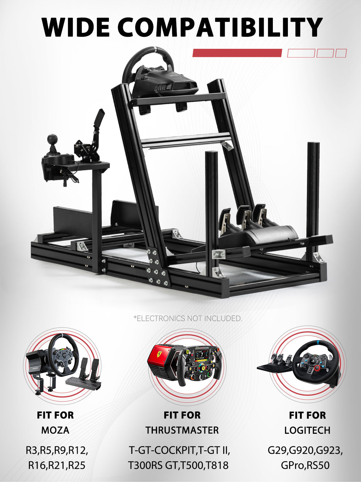 Minneer 4080 Aluminum Profile Racing Sim Cockpit, Ultra Strength & Rig