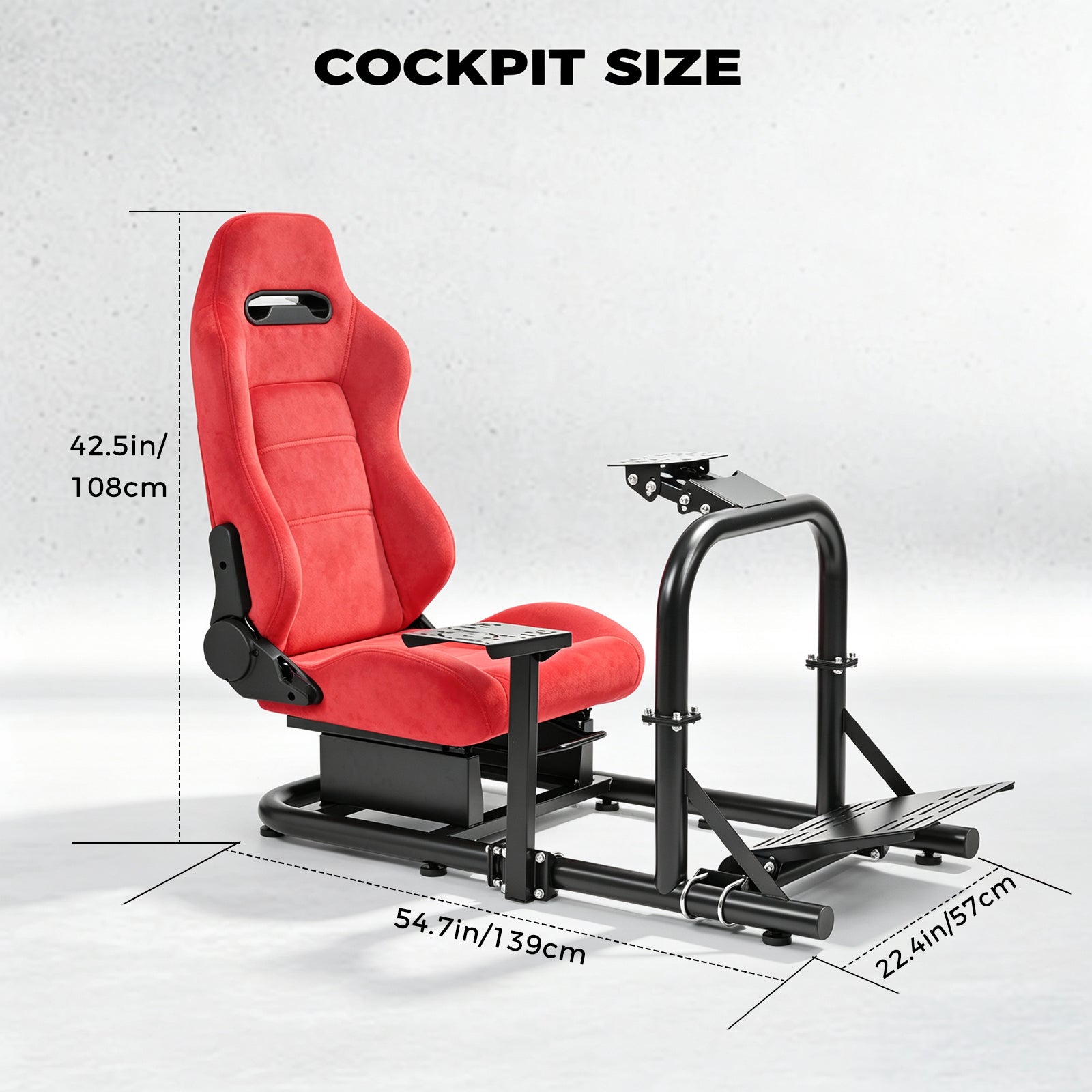 Minneer Racing Simulator Cockpit with Seat Fit Logitech G29 G920 Fanatec CSL-DD No Steering Wheel, Handbrake, Pedals