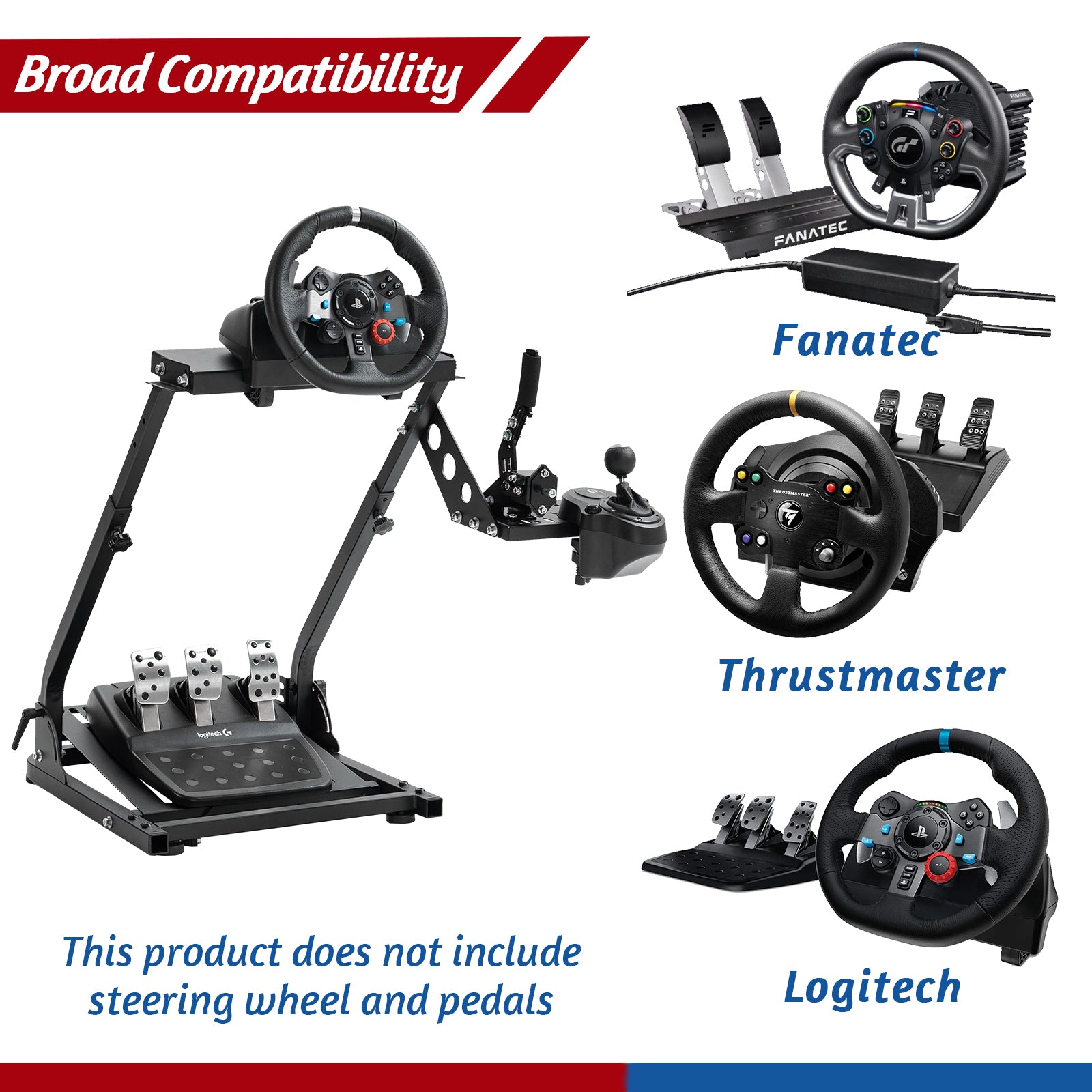 Minneer Foldable Steering Wheel Stand Fit Logitch Thrustmaster T248 T300RS