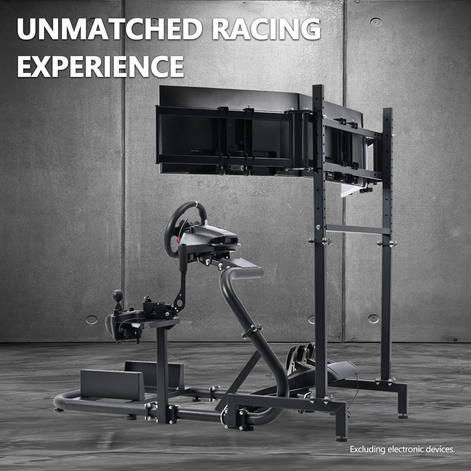Minneer Racing Sim Cockpit with Triple Monitor Stand, Wide Compatibility, Fit for Logitech,Thrustmaster,G29 G923 T248,  Not Include Steering Wheel,Pedals,Handbrake