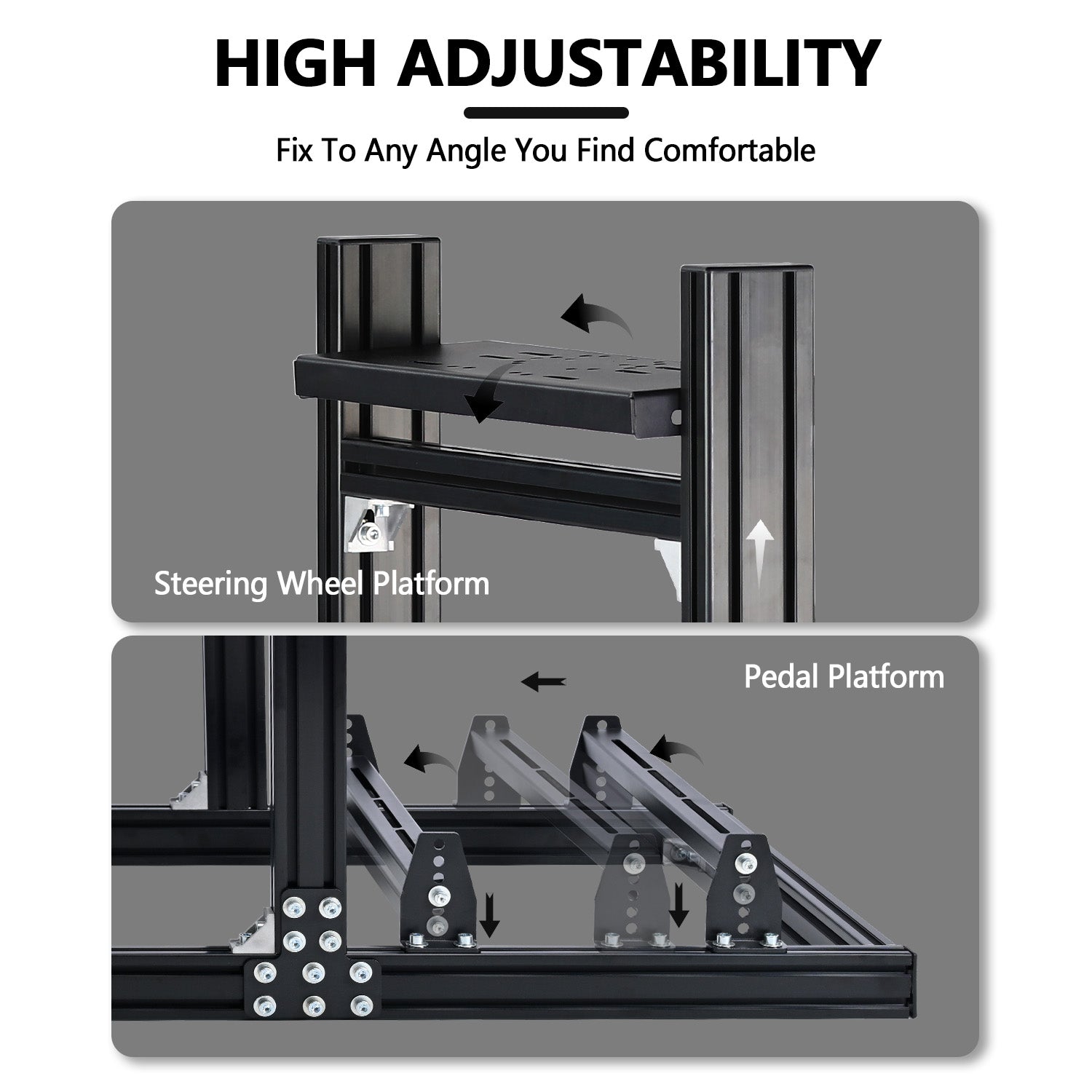 Minneer 3060 Aluminum Profiles Racing Simulator Cockpit with Red Seat and Triple Monitor Stand , Fully Adjustable, Fit for Logitech G29 G923, Steering Wheel, Pedals, and Hand Brake Not Included