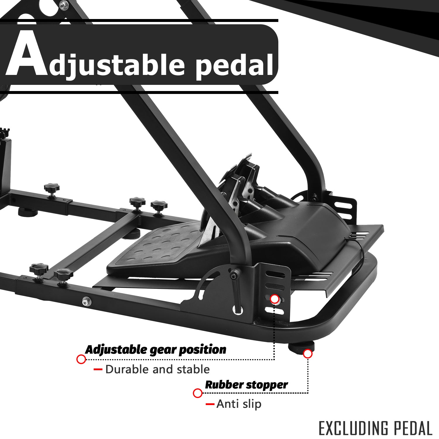 Minneer Simulation Racing Cockpit Wheel Stand with Black Seat Fit Logitech G29