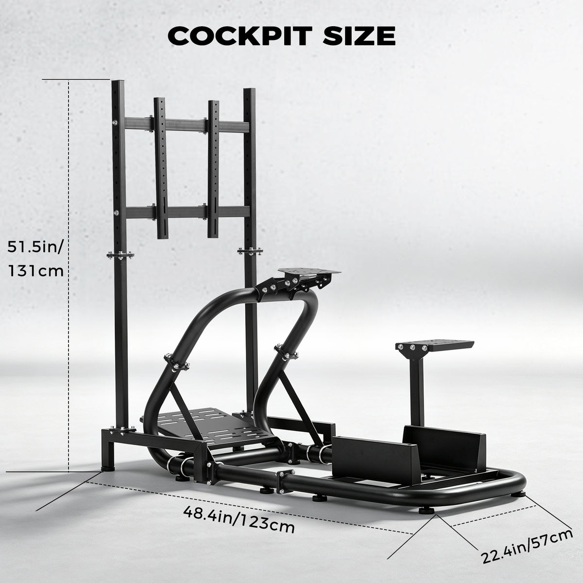 Minneer Racing Sim Mount with Monitor Stand Compatible with Logitech G29 G920, Thrustmaster T248, Fanatec, Professional Gaming Steering Wheel Mount, Seat, Steering Wheel and Foot Pedal Not Provided