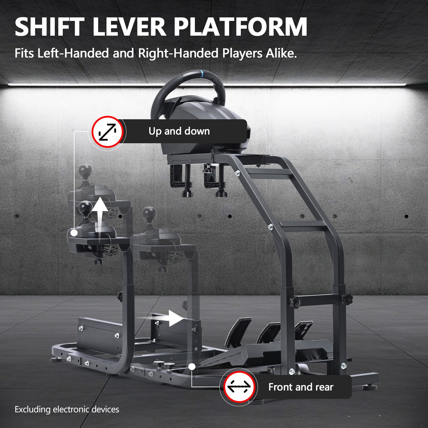Minneer Racing Simulator Cockpit Gaming Frame Fits for Logitech/Thrustmaster/Fanatec G27 G29 G920 G923 T300,Adjustable Driving Steering Wheel Stand,Not Included Wheel, Pedal and Seat