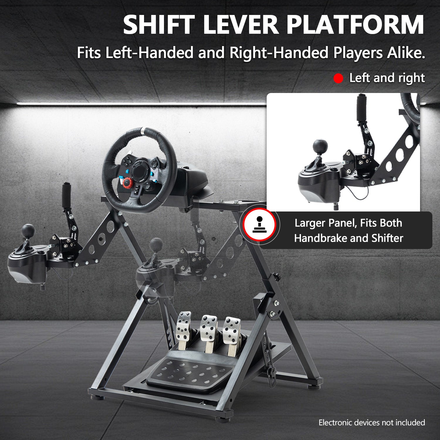 Minneer Foldable Racing Simulator Stand Fits for Logitech/Thrustmaster/Fanatec/Moza/PXN G29 G920 G923 R5 T248 T300 Adjustable Driving Steering Wheel Stand, Not Included Wheel Pedal