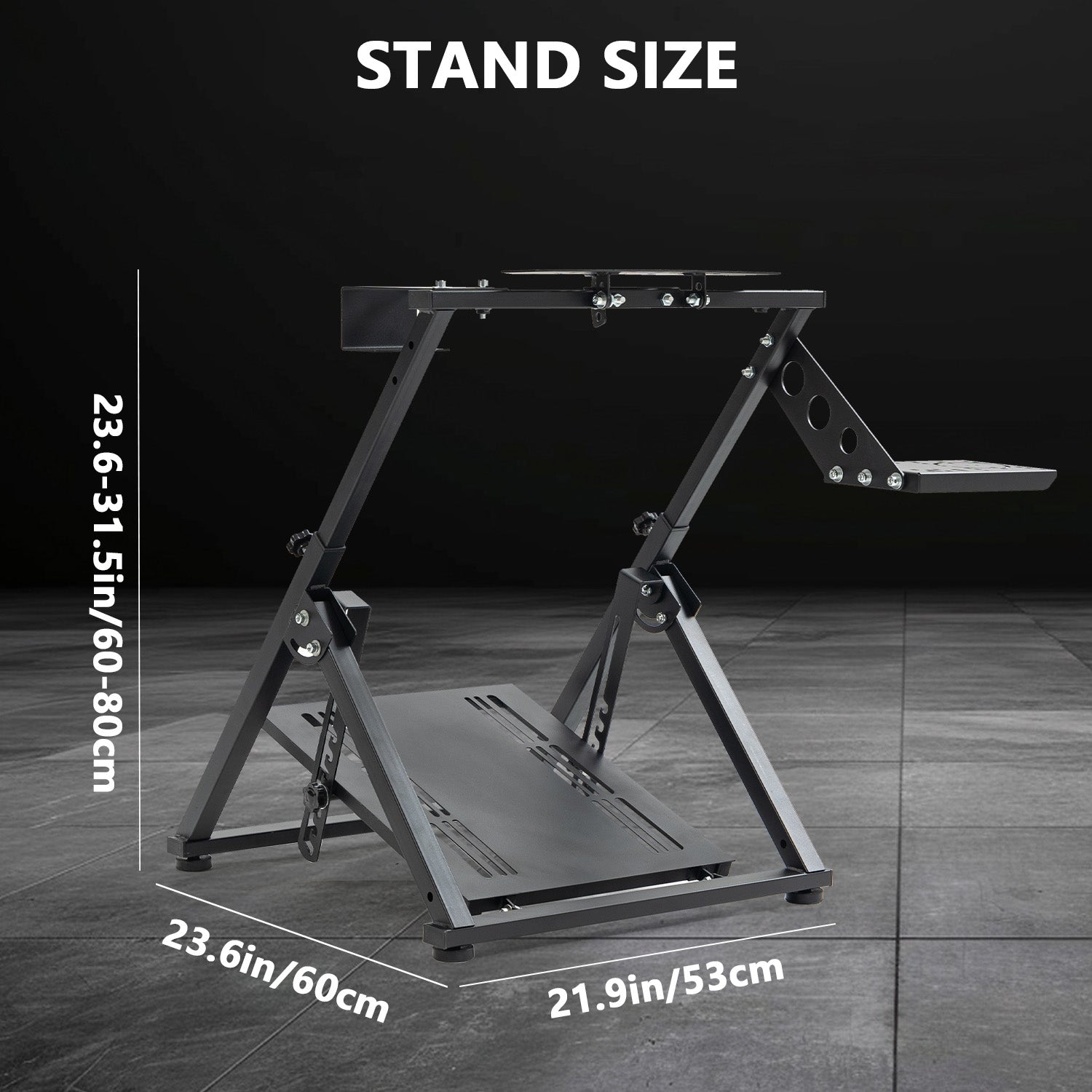 Minneer Foldable Racing Simulator Stand Fits for Logitech/Thrustmaster/Fanatec/Moza/PXN G29 G920 G923 R5 T248 T300 Adjustable Driving Steering Wheel Stand, Not Included Wheel Pedal