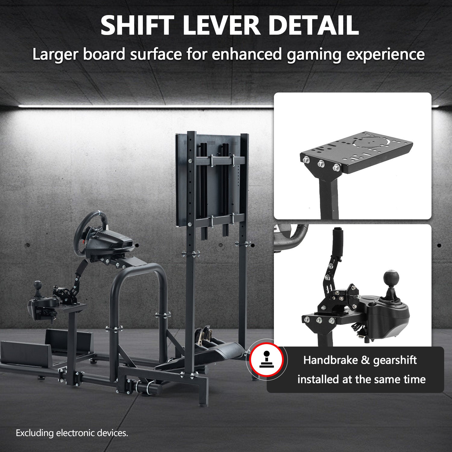 Minneer Racing Sim Cockpit, Wide Compatibility, Fit for Logitech,Thrustmaster, Fanatec G29 G923 T248,  Not Include Steering Wheel,Pedals,Handbrake