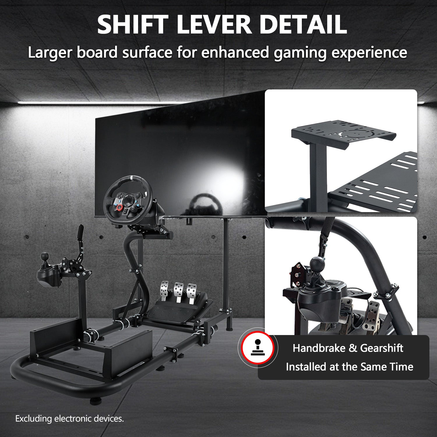 Minneer Racing Sim Cockpit, Fully Adjustability, Fit for Logitech,Thrustmaster,G29 G923 T248,  Not Include Steering Wheel,Pedals,Handbrake