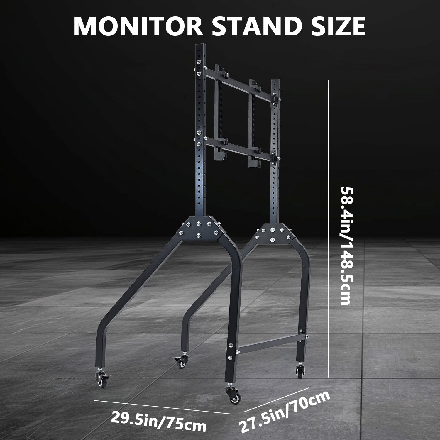 Minneer Single Monitor Stand with Brake Casters - Premium Adjustable Mount for Racing Simulator Cockpit Full Motion Adjustability for 27 to 65 inch Monitors Immersive Viewing Experience [video game]