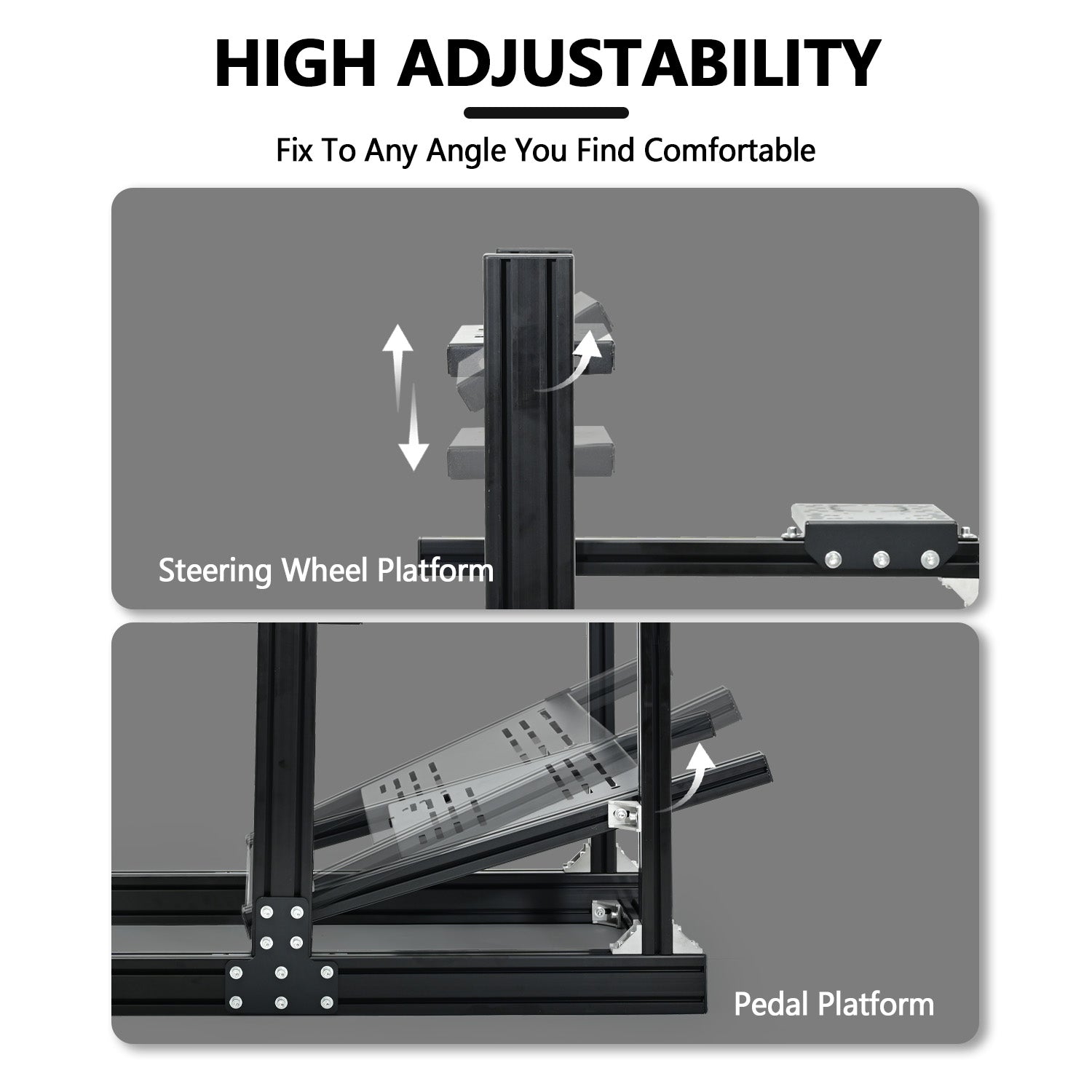 Minneer 4080 Aluminium Profile Racing Sim Cockpit with Red Seat and Monitor Stand, Fully Adjustability, Fit for Logitech,Thrustmaster, Fanatec G29 G923 T248,  Not Include Steering Wheel,Pedals,Handbrake