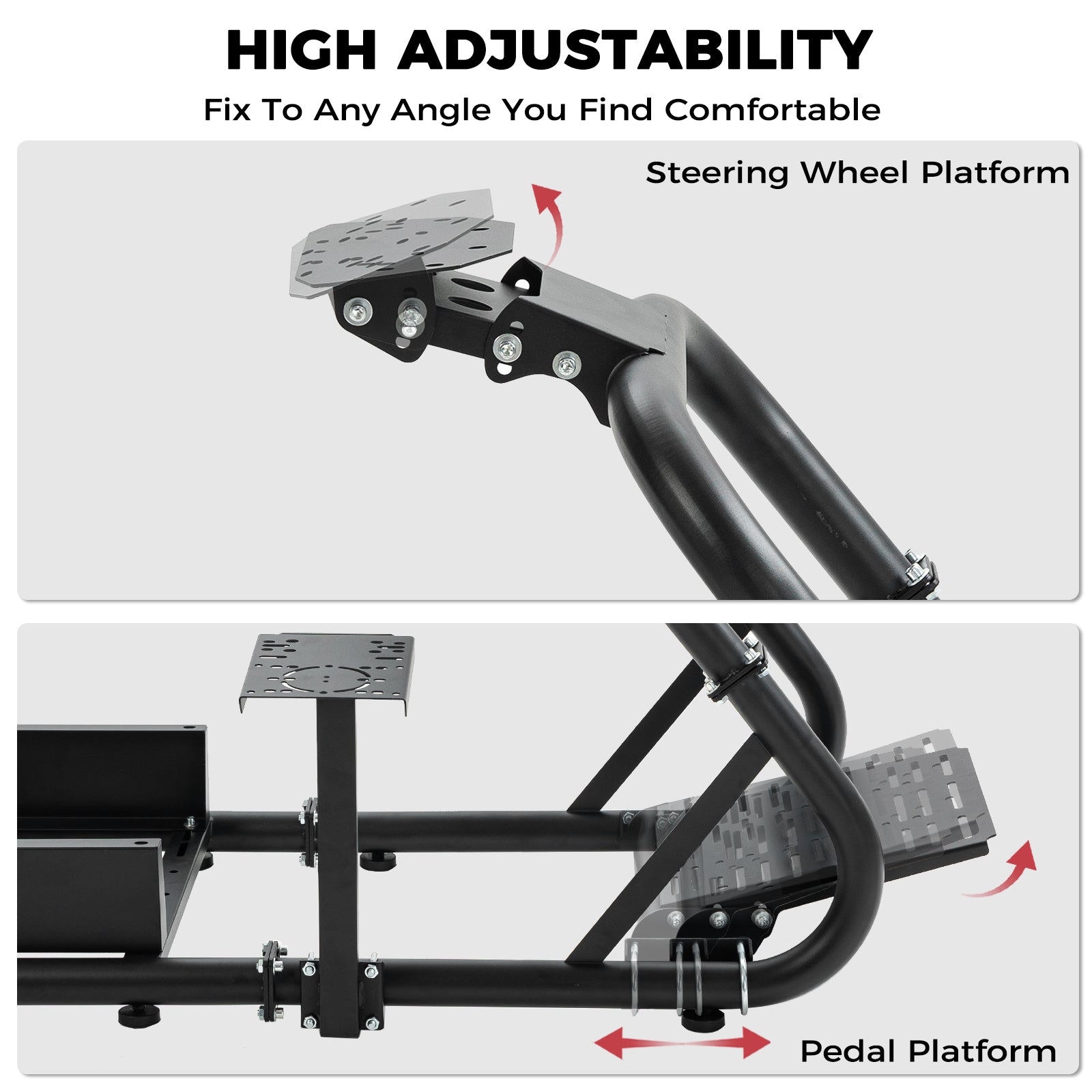Minneer  Racing Simulator Cockpit with triple monitor stand and Suede seat Compatible with Logitech/Thrustmaster/Fanatec G29 G920 G923 T300RS CSL-DD, excludes steering wheel, pedals, monitor and gear shifter