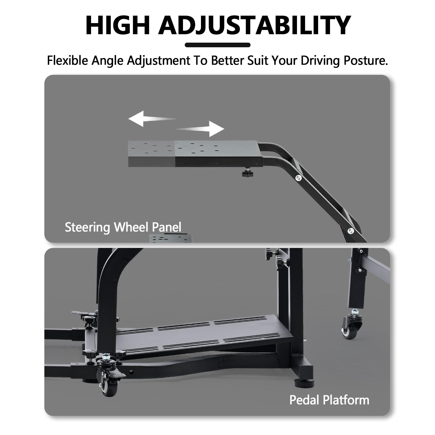 Minneer Steering Wheel Stand Racing Cockpit with Triple Monitor stand ,Unobstructed Design for Both Legs,Fit for Logitech/Thrustmaster G29,G920,G923,G25&T300RS,T80,T150 Adjustable, No Steering Wheel, Handbra