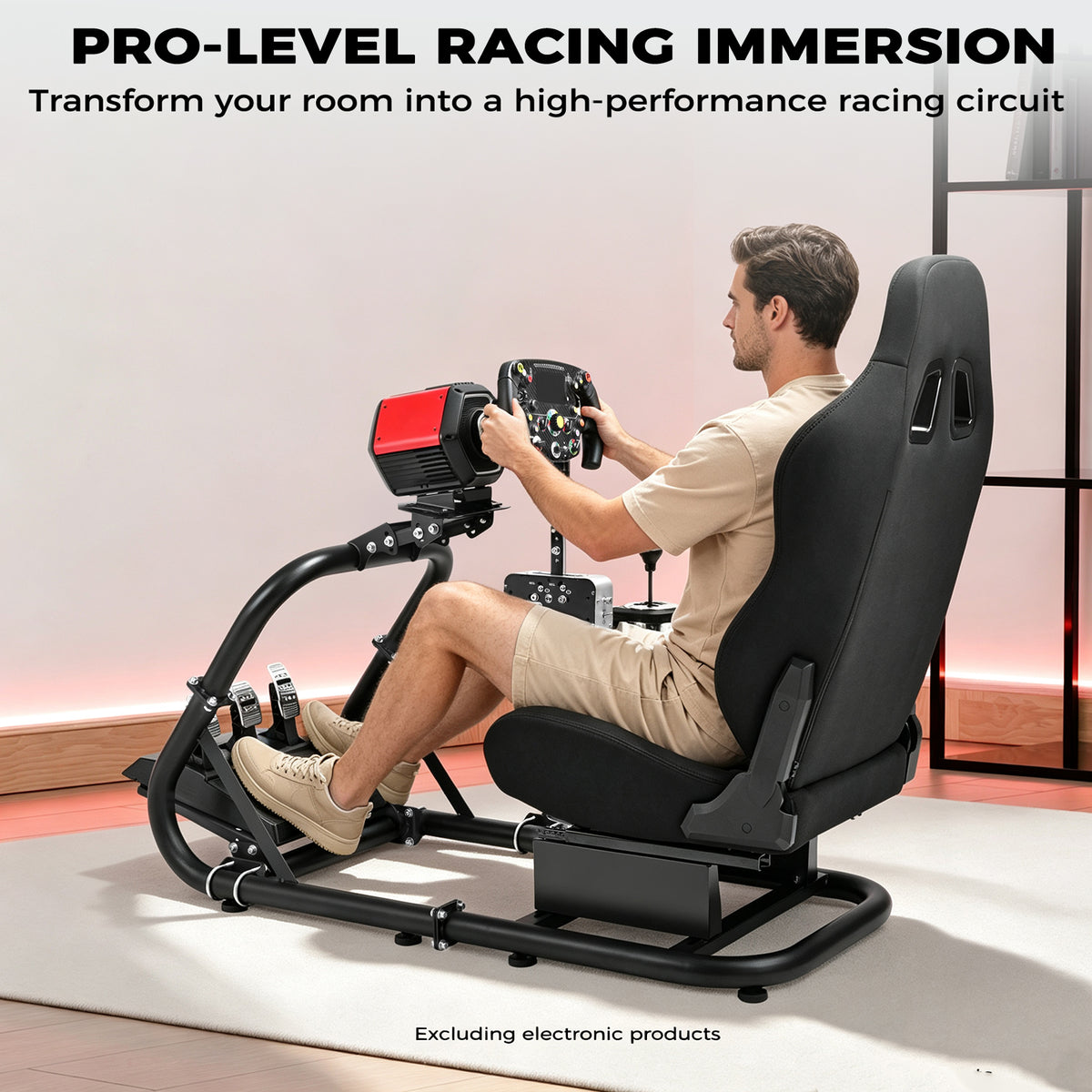 Minneer Driving Simulator Cockpit with Seat Fit Logitech Fanatec CSL-DD