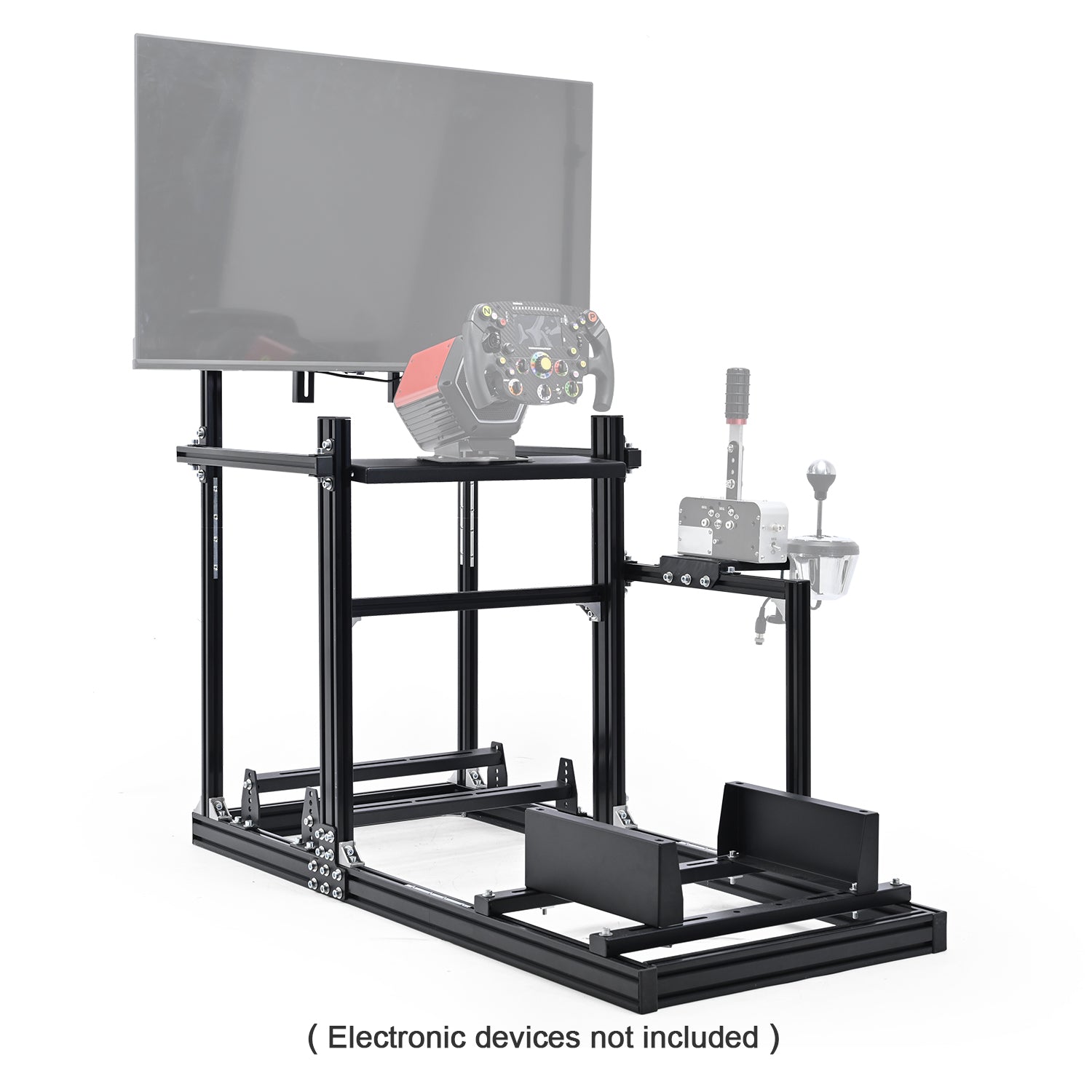 Minneer3060 Aluminum  Profile Racing Sim Cockpit with TV stand, Ultra Strength & Rigidity, Fit for Logitech,Thrustmaster, Fanatec G29 G923 T248,  Not Include Steering Wheel,Pedals,Handbrake