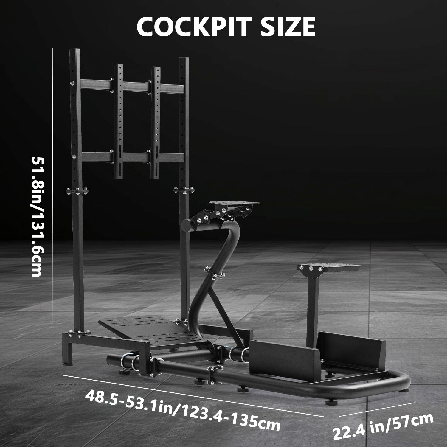 Minneer Racing Sim Cockpit, Fully Adjustability, Fit for Logitech,Thrustmaster,G29 G923 T248,  Not Include Steering Wheel,Pedals,Handbrake