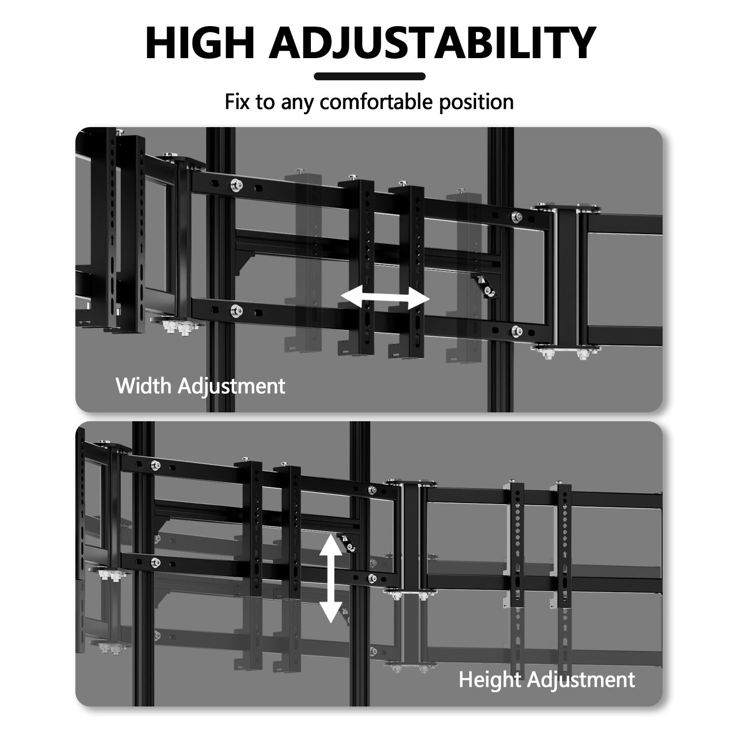 Minneer 3060 Aluminum Profile Cockpit Triple Monitor Stand for Racing Simulator Stand