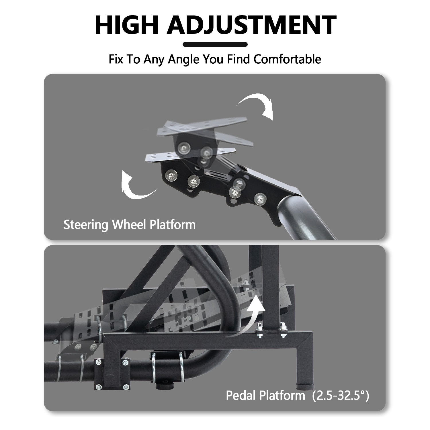 Minneer Racing Sim Mount with Monitor Stand Compatible with Logitech G29 G920, Thrustmaster T248, Fanatec, Professional Gaming Steering Wheel Mount, Seat, Steering Wheel and Foot Pedal Not Provided