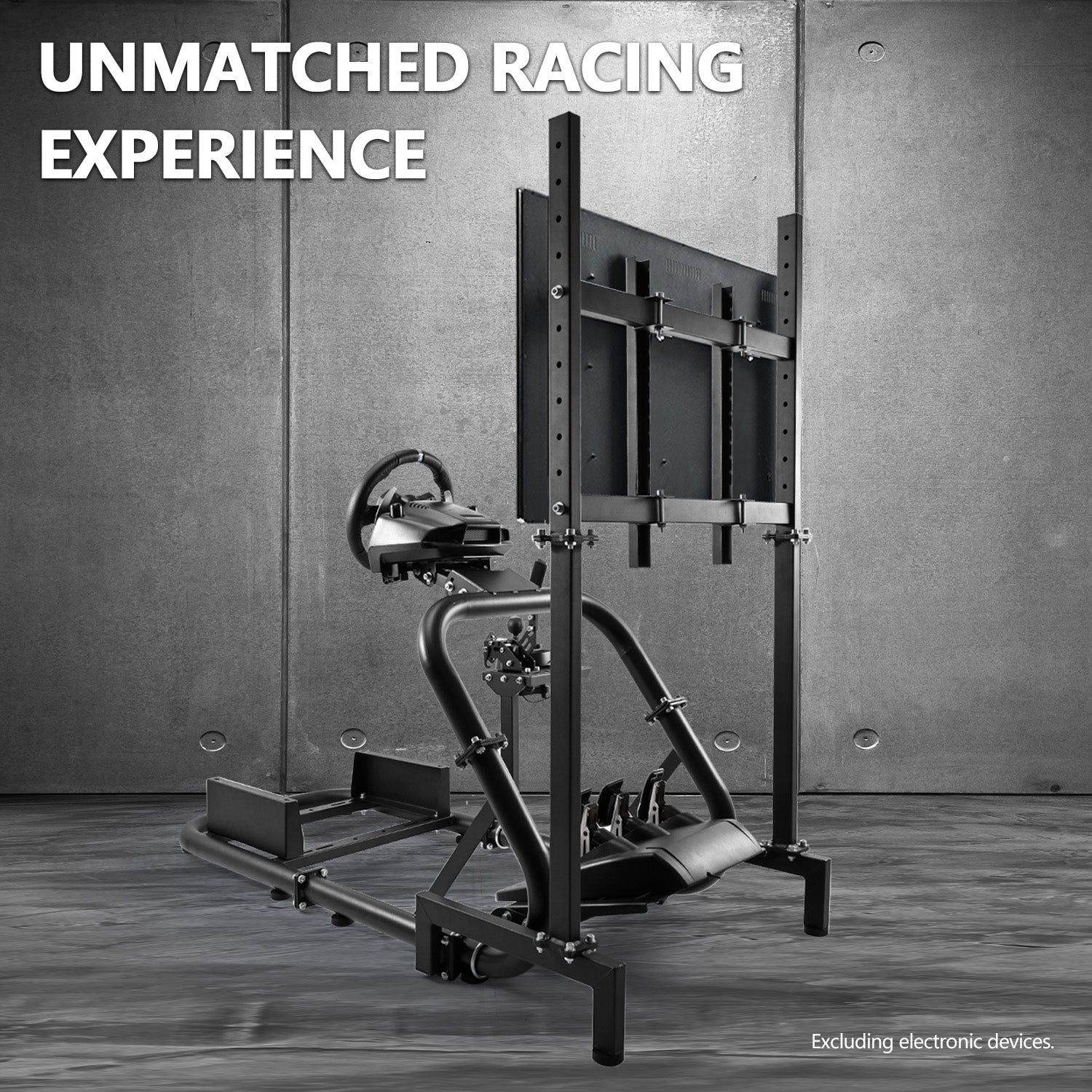 Minneer Racing Sim Mount with Monitor Stand Compatible with Logitech G29 G920, Thrustmaster T248, Fanatec, Professional Gaming Steering Wheel Mount, Seat, Steering Wheel and Foot Pedal Not Provided