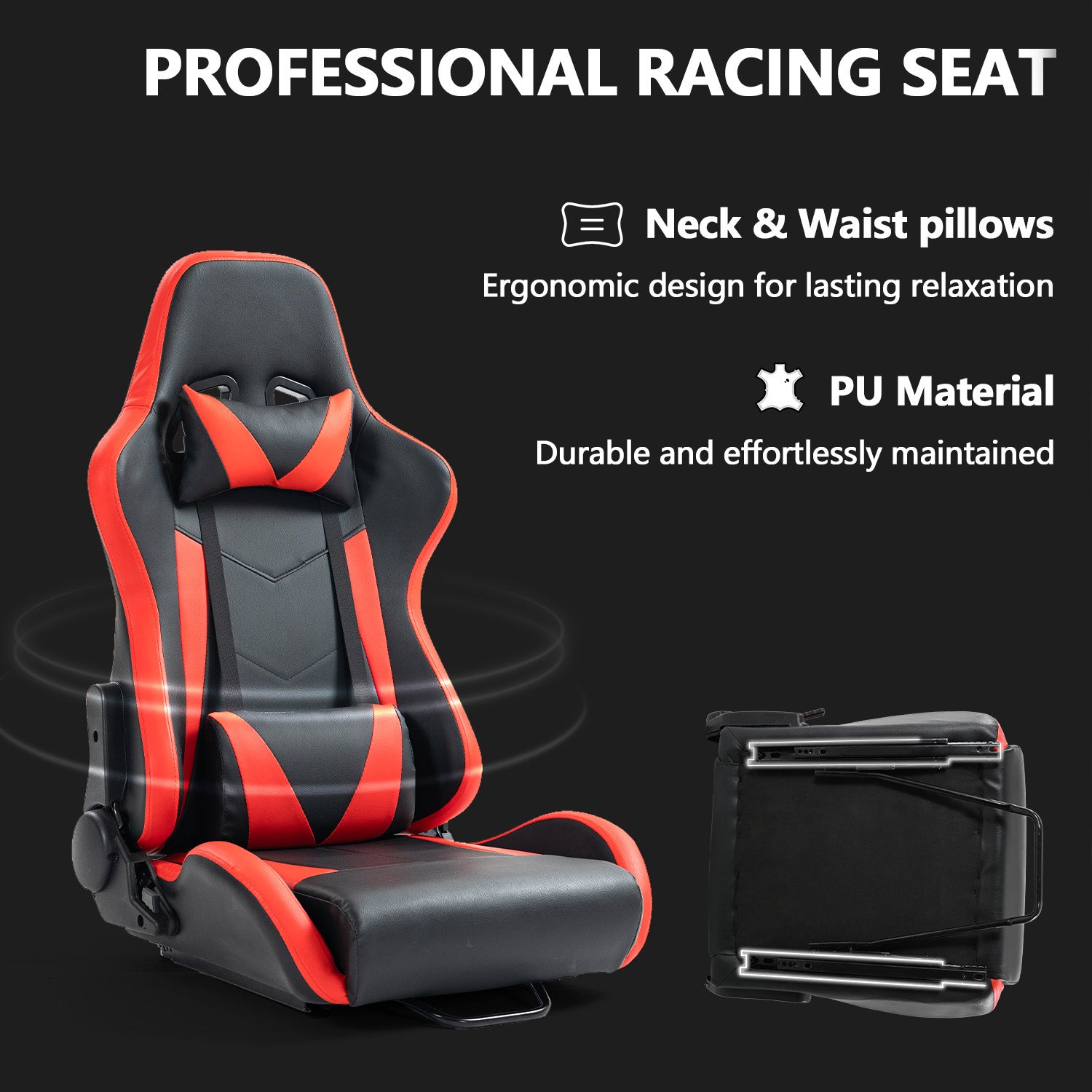 Minneer 3060 Aluminum Profiles Racing Simulator Cockpit with Red Seat and Triple Monitor Stand , Fully Adjustable, Fit for Logitech G29 G923, Steering Wheel, Pedals, and Hand Brake Not Included