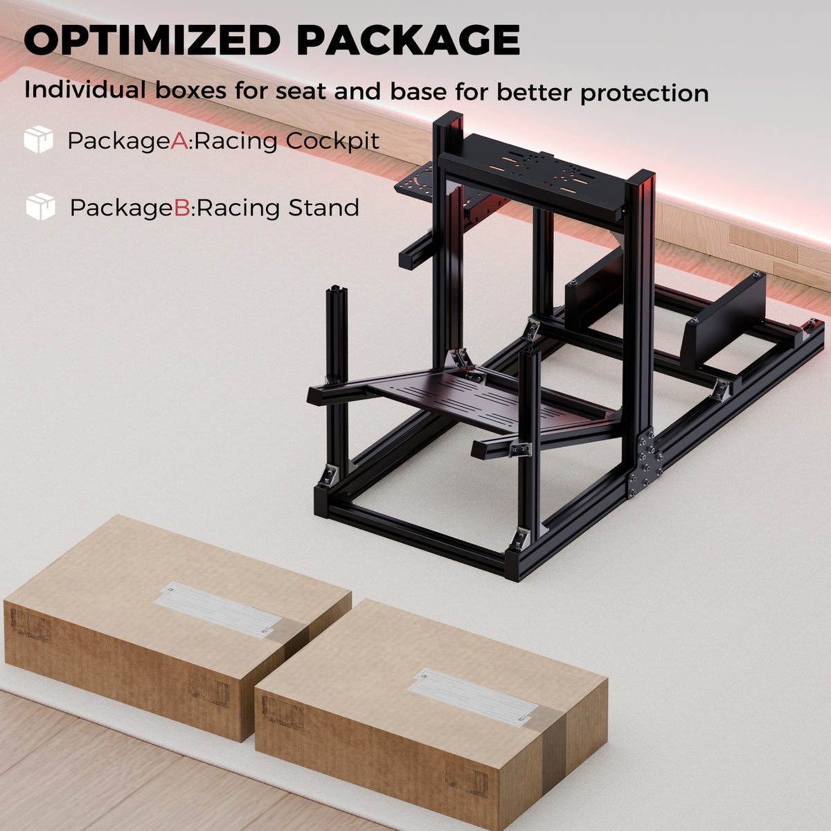 Minneer 4080 Aluminium Profile Racing Sim Cockpit, Ultra Strength & Rigidity, Fit for Logitech,Thrustmaster, Fanatec G29 G923 T248,  Not Include Steering Wheel,Pedals,Handbrake