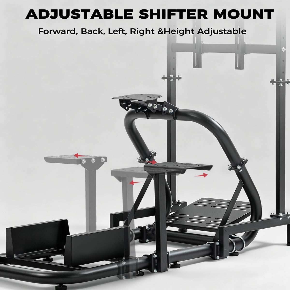 Minneer Racing Sim Mount with Monitor Stand Compatible with Logitech G29 G920, Thrustmaster T248, Fanatec, Professional Gaming Steering Wheel Mount, Seat, Steering Wheel and Foot Pedal Not Provided