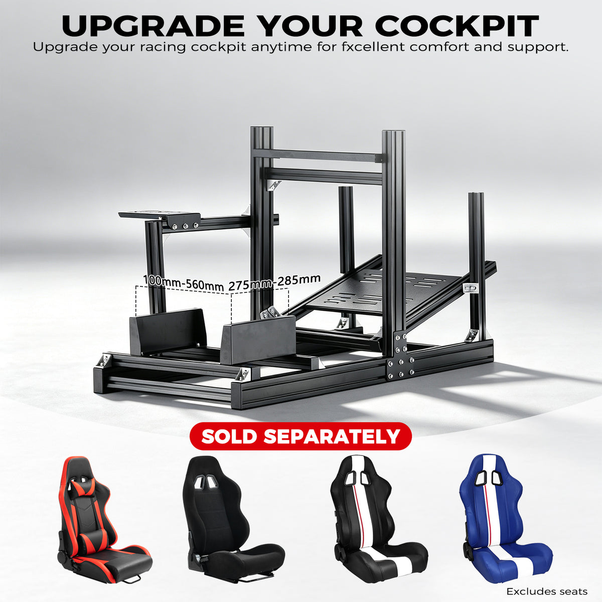 Minneer 4080 Aluminium Profile Racing Sim Cockpit, Ultra Strength & Rigidity, Fit for Logitech,Thrustmaster, Fanatec G29 G923 T248,  Not Include Steering Wheel,Pedals,Handbrake