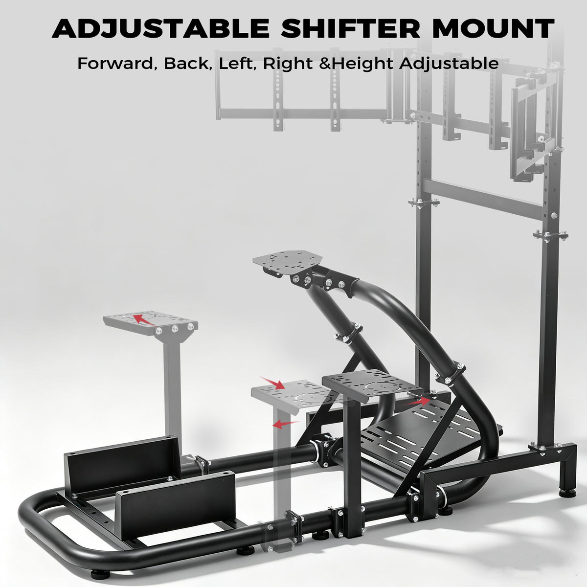 Minneer Racing Simulator Cockpit with Triple Screen Mount for Logitech / Fanuc / Thrustmaster G27 G923 G920, 50 mm Large Round Tube Driving Simulator Mount without Steering Wheel / Shift / Pedals / TV