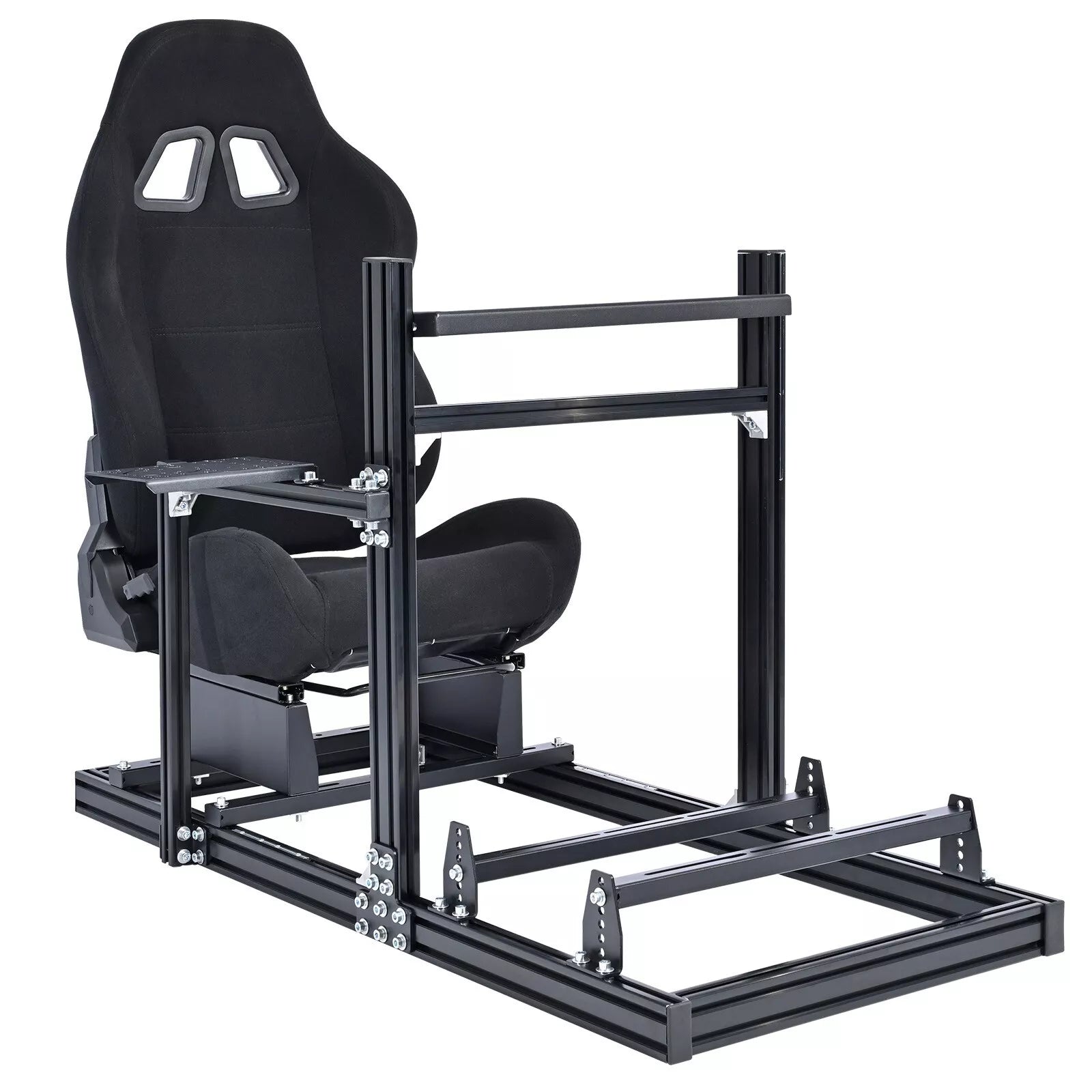 Minneer F1 Aluminum Racing Sim Cockpit with Black Seat Fit for Logitec