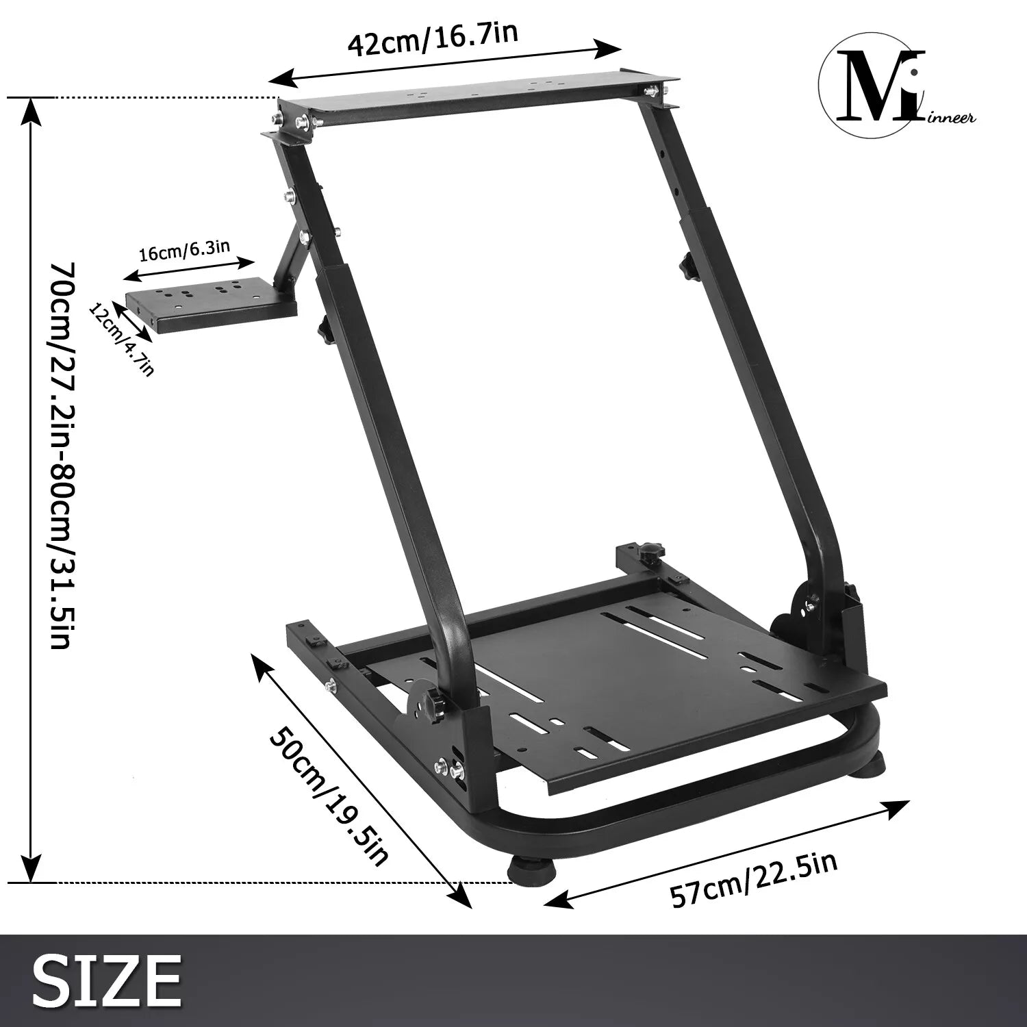 Minneer Foldable Racing Steering Wheel Stand Fit Logitech G29 G920 G923 Xbox PC