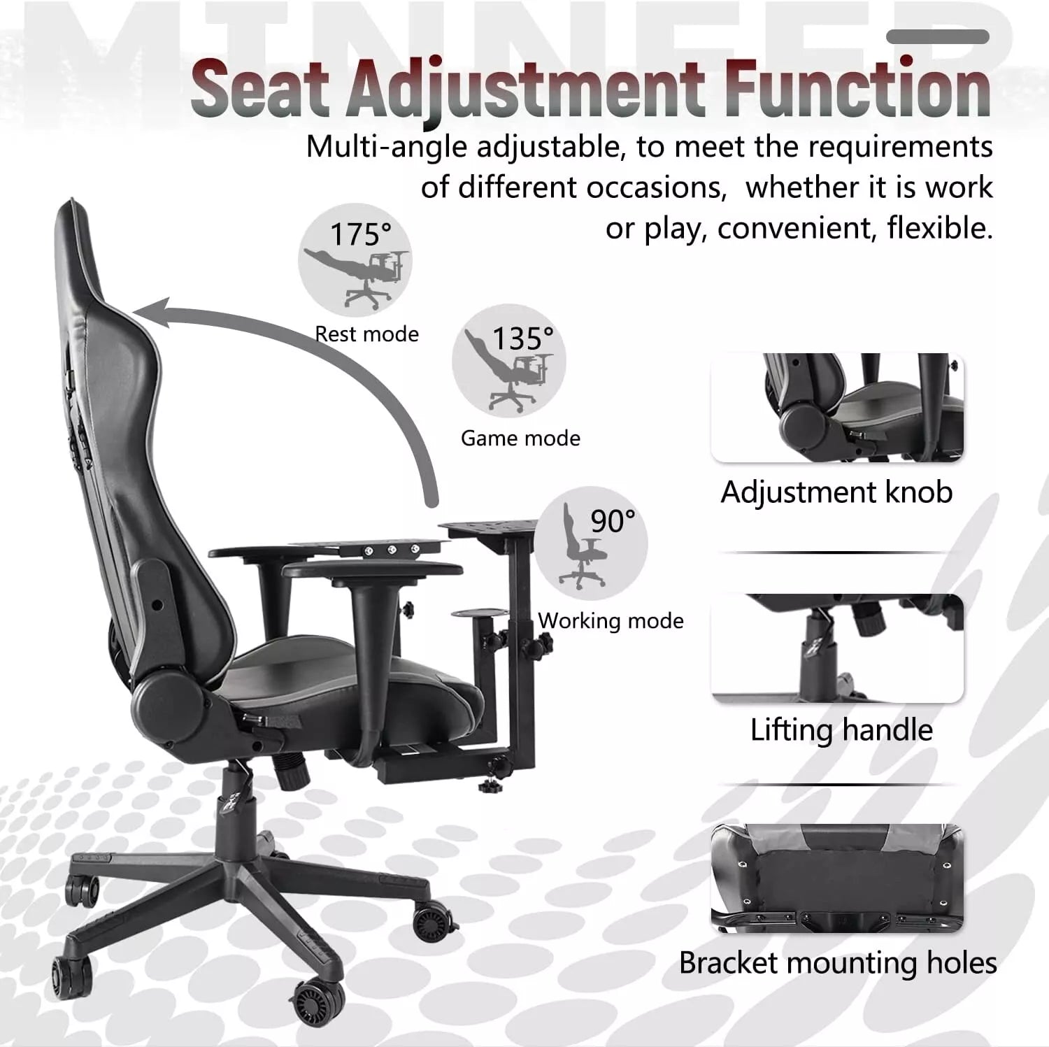 Minneer Flight Simulator Stand with Seat Fit Logitech X52 X56 Thrustmaster