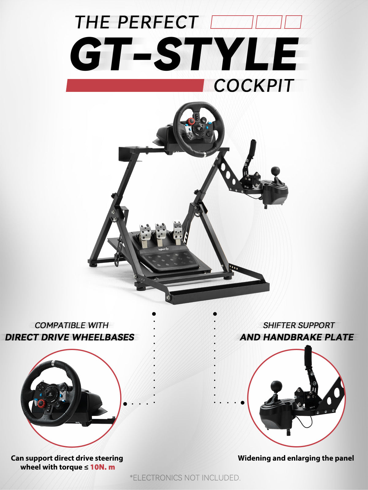 Minneer X Frame Racing Sim Cockpit Compatible with Logitech, Thrustmas