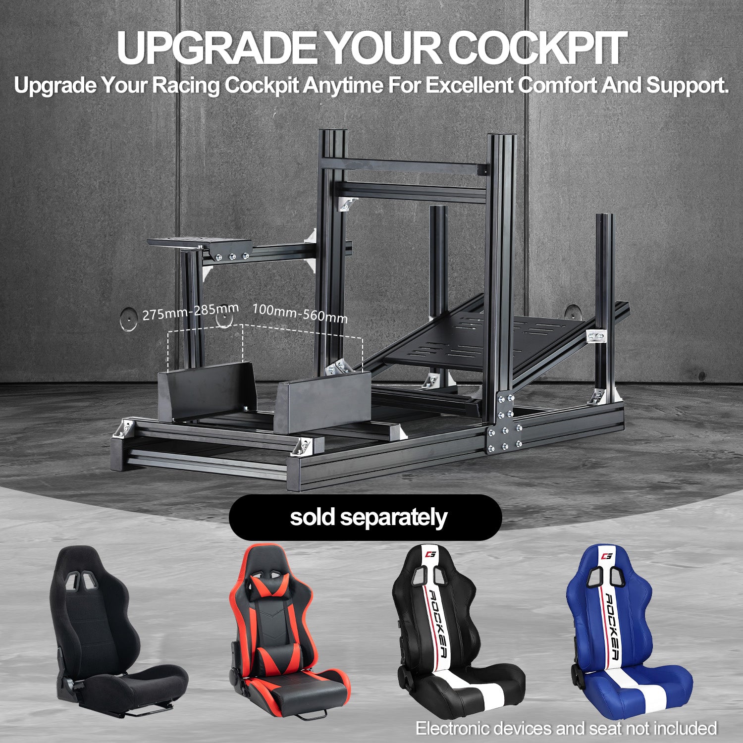 Minneer 4080 Aluminium Profile Racing Sim Cockpit, Ultra Strength & Rigidity, Fit for Logitech,Thrustmaster, Fanatec G29 G923 T248,  Not Include Steering Wheel,Pedals,Handbrake