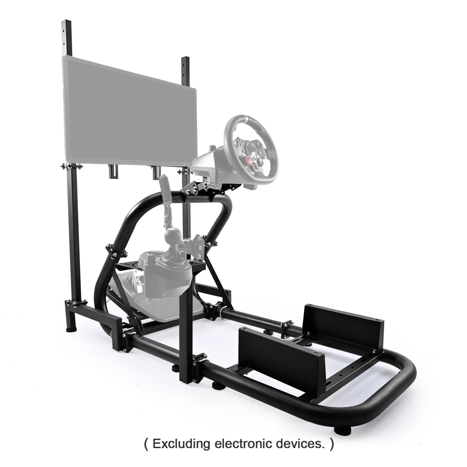Minneer Racing Sim Mount with Monitor Stand Compatible with Logitech G29 G920, Thrustmaster T248, Fanatec, Professional Gaming Steering Wheel Mount, Seat, Steering Wheel and Foot Pedal Not Provided