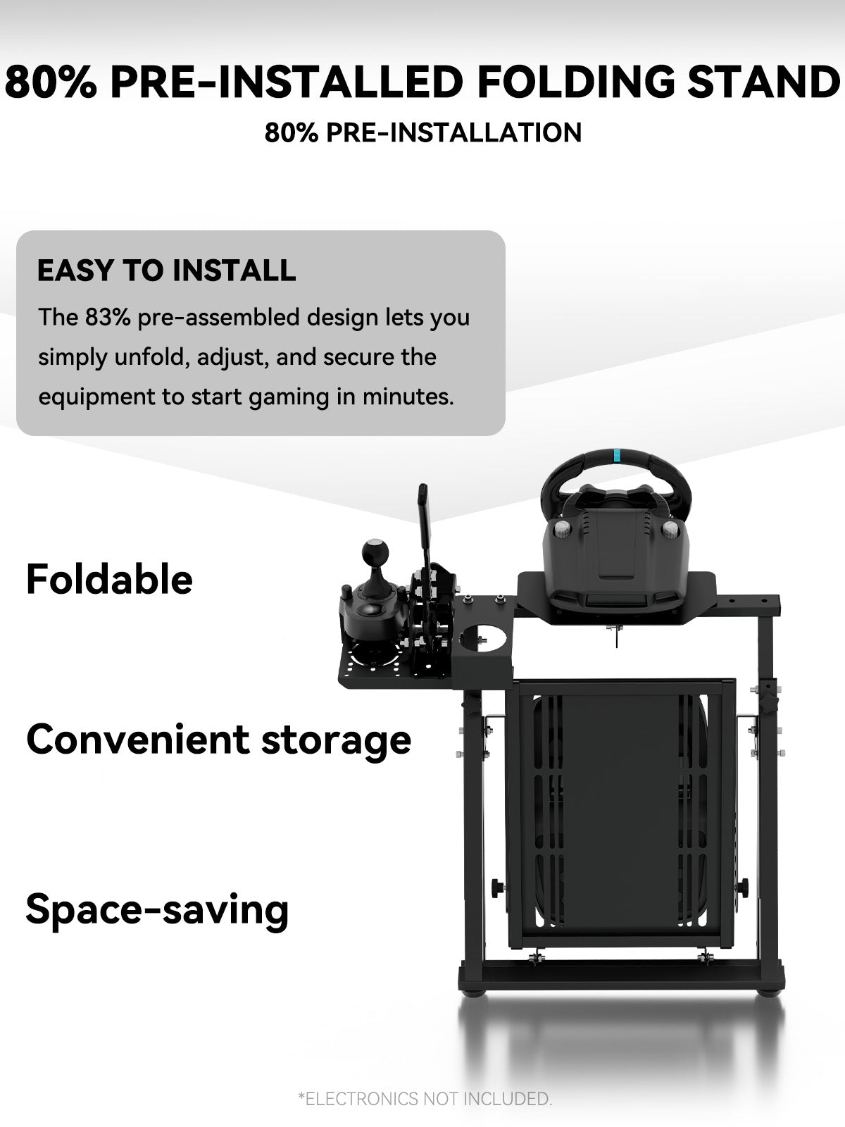 Minneer Foldable Racing Simulator Stand Fits for Logitech/Thrustmaster Minneer Foldable Racing Simulator Stand Fits for Logitech/Thrustmaster