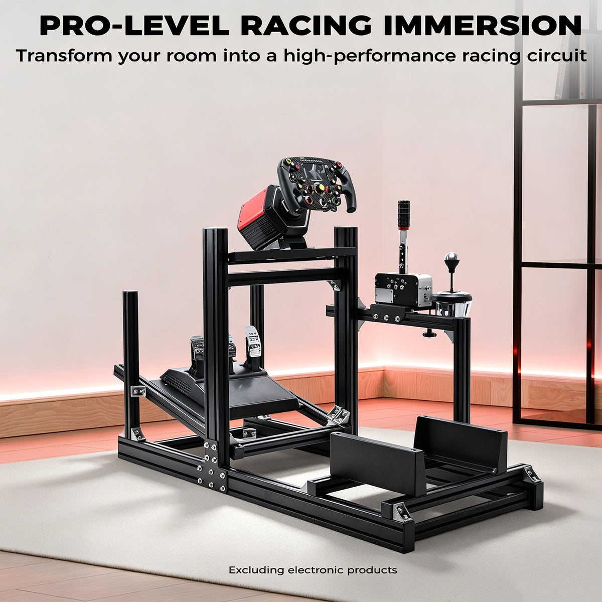Minneer 4080 Aluminium Profile Racing Sim Cockpit, Ultra Strength & Rigidity, Fit for Logitech,Thrustmaster, Fanatec G29 G923 T248,  Not Include Steering Wheel,Pedals,Handbrake