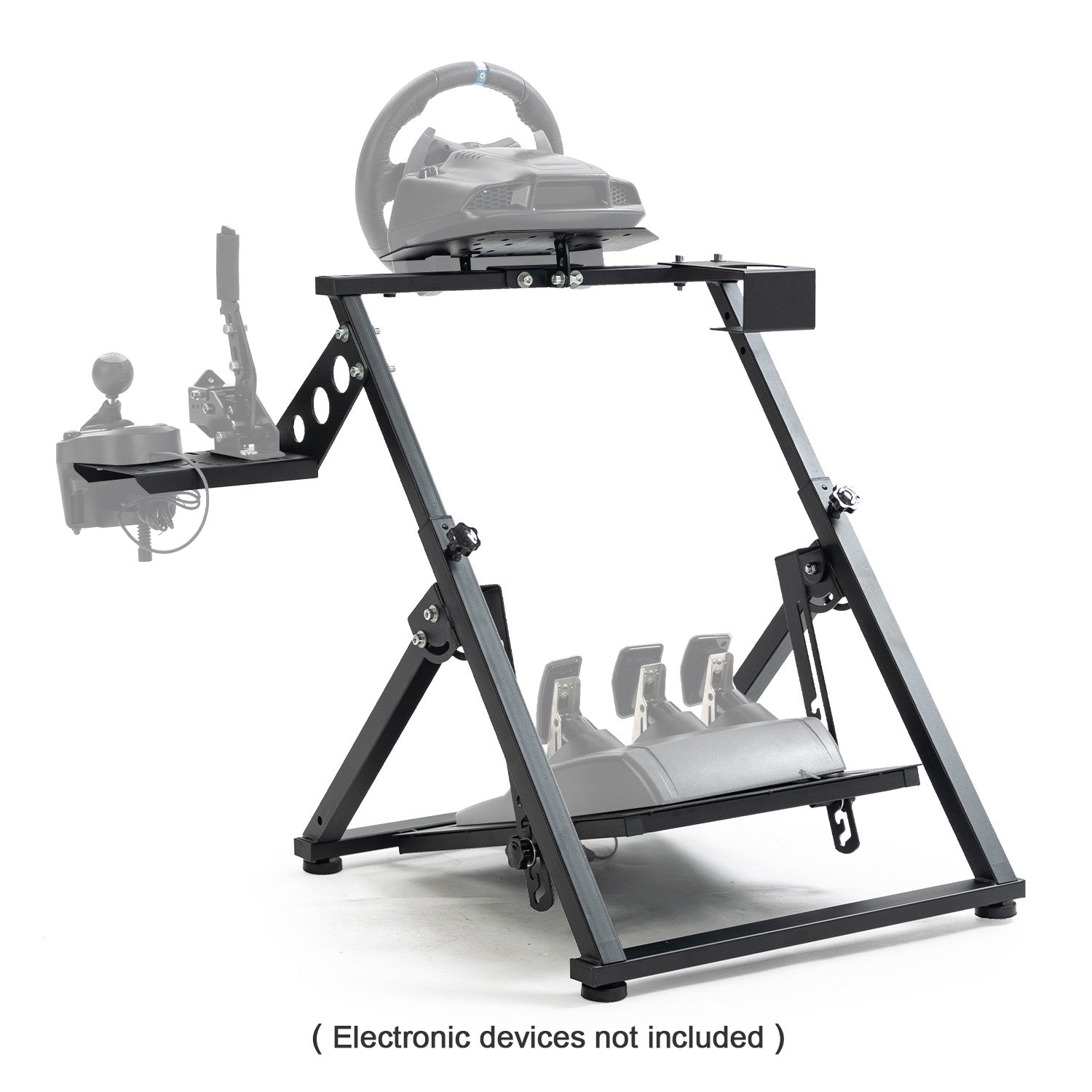 Minneer Foldable Racing Simulator Stand Fits for Logitech/Thrustmaster/Fanatec/Moza/PXN G29 G920 G923 R5 T248 T300 Adjustable Driving Steering Wheel Stand, Not Included Wheel Pedal