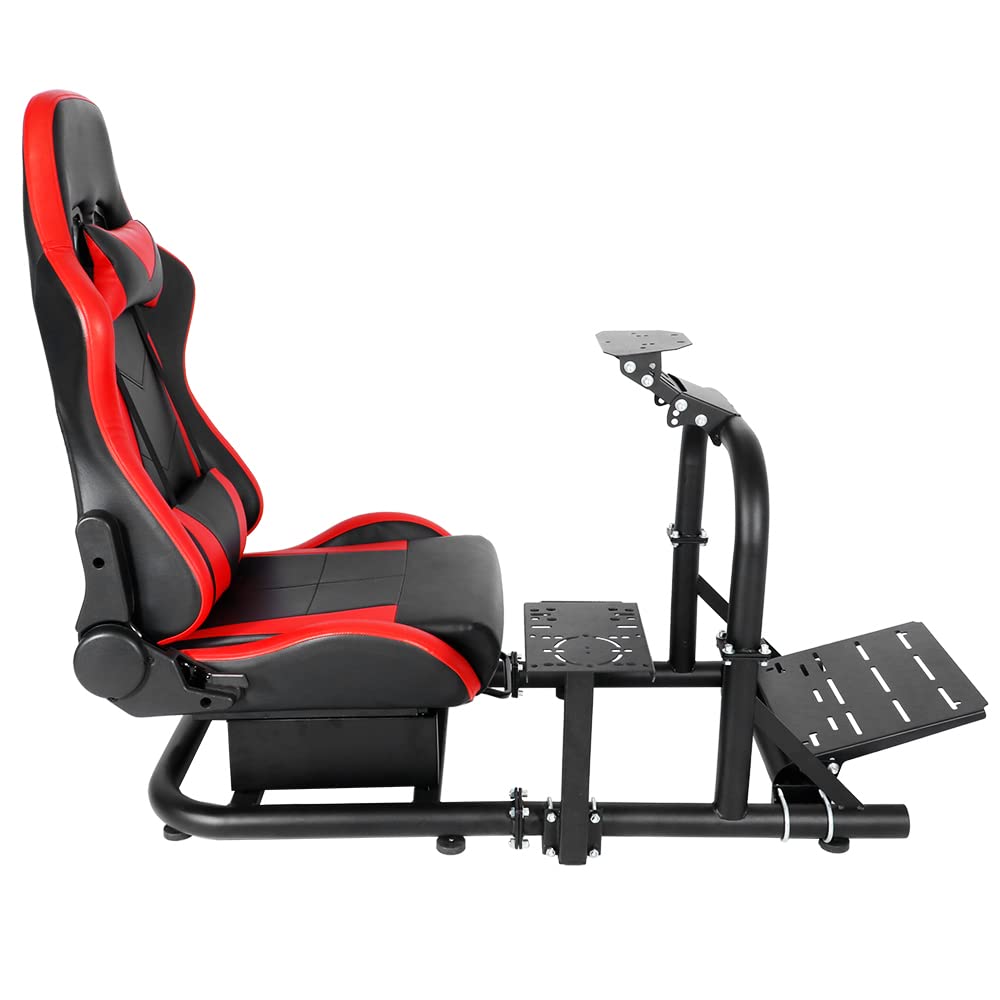 Minneer™ Racing Simulator Cockpit Stand,with Racing Seat fit Logitech G25  G27 G29 G920 G923 Thrustmaster T300 Fanatec,Steering Wheel Stand NO Wheel