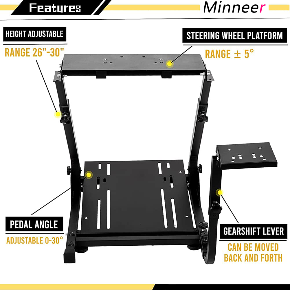 Minneer Adjustable Racing Steering Wheel Stand Fit Logitech G29 G920 G923 Thrustmaster