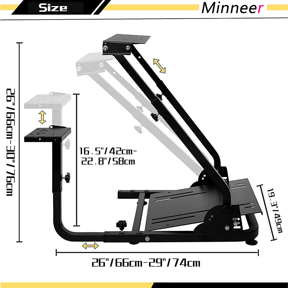 Minneer Adjustable Racing Steering Wheel Stand Fit Logitech G29 G920 G923 Thrustmaster