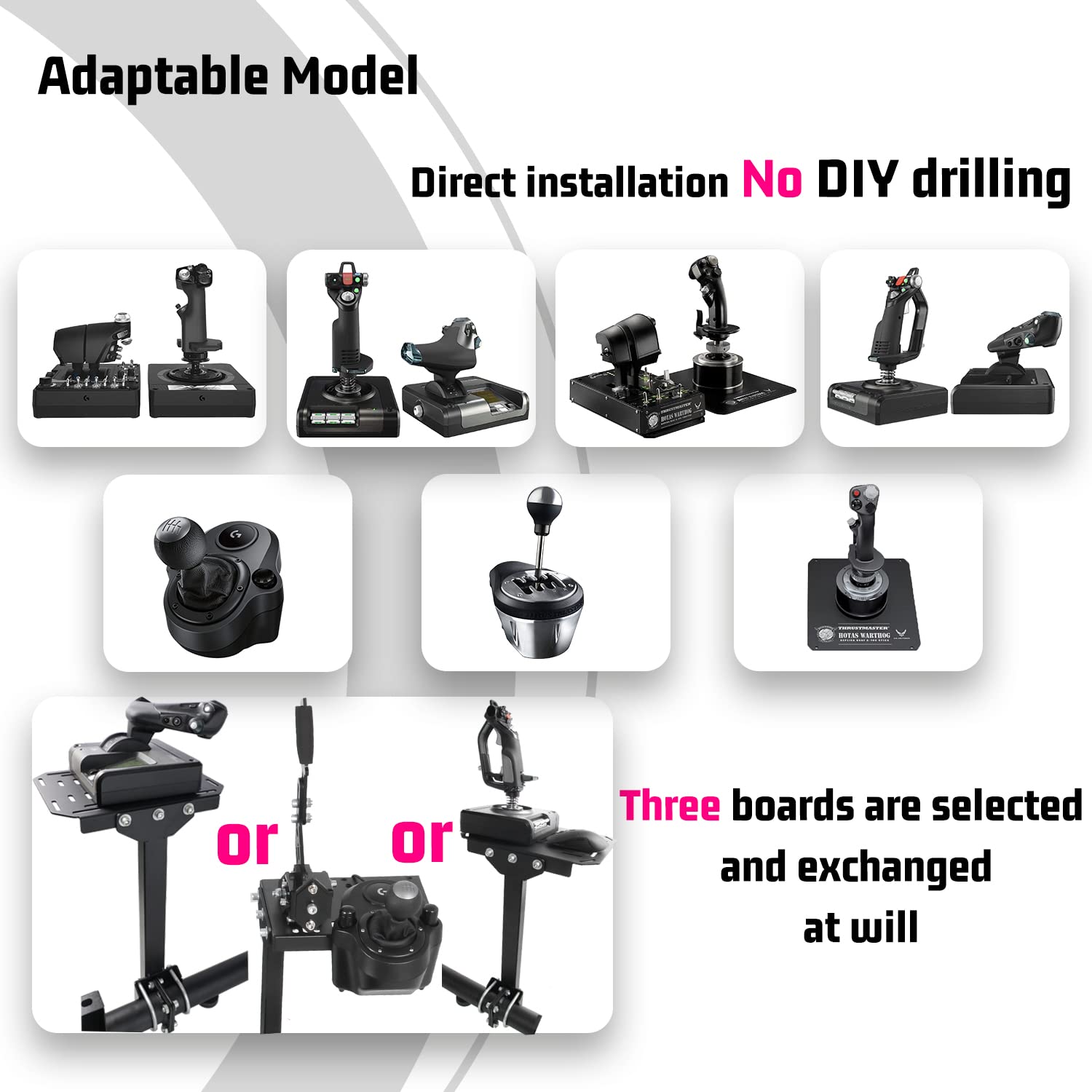 Minneer Upgrade Gear Shifter Mount，Support Racing/Flight for All Round Tube Simulation Cockpit Series