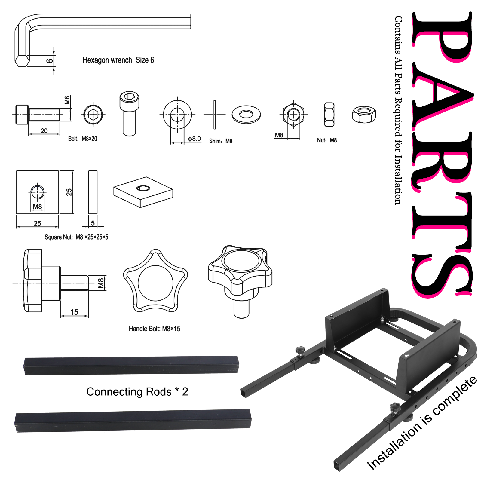 Upgrade Rear Seat Frame 400lbs Load Capacity Installable Most Chair Seat Support DIY