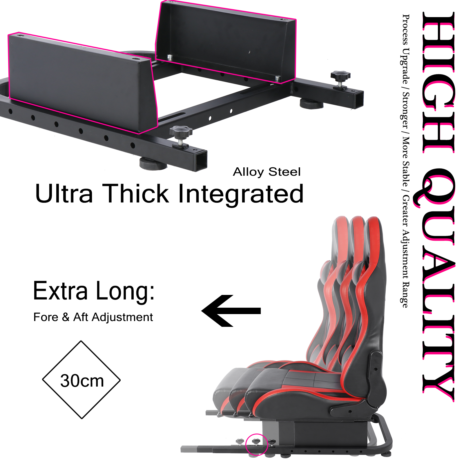 Upgrade Rear Seat Frame 400lbs Load Capacity Installable Most Chair Seat Support DIY